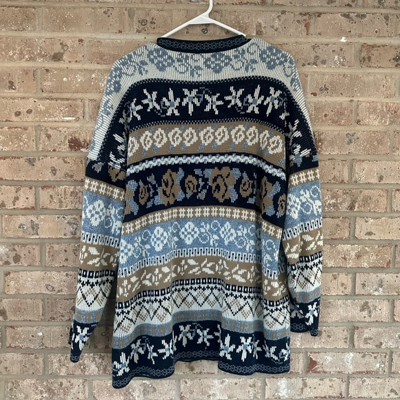 Women’s private eyes vintage blue brown sweater - Picture 4 of 7